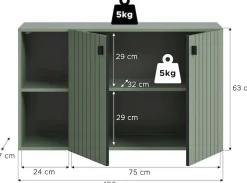 Home affaire Schuhschrank »TATIO, Breite 106 cm, hängend, Rillenopik, offene Fächer« 1 Stk. tlg. Schuhschrank, Schuhkommode, Flurkommode, Kommode, Hängeschrank