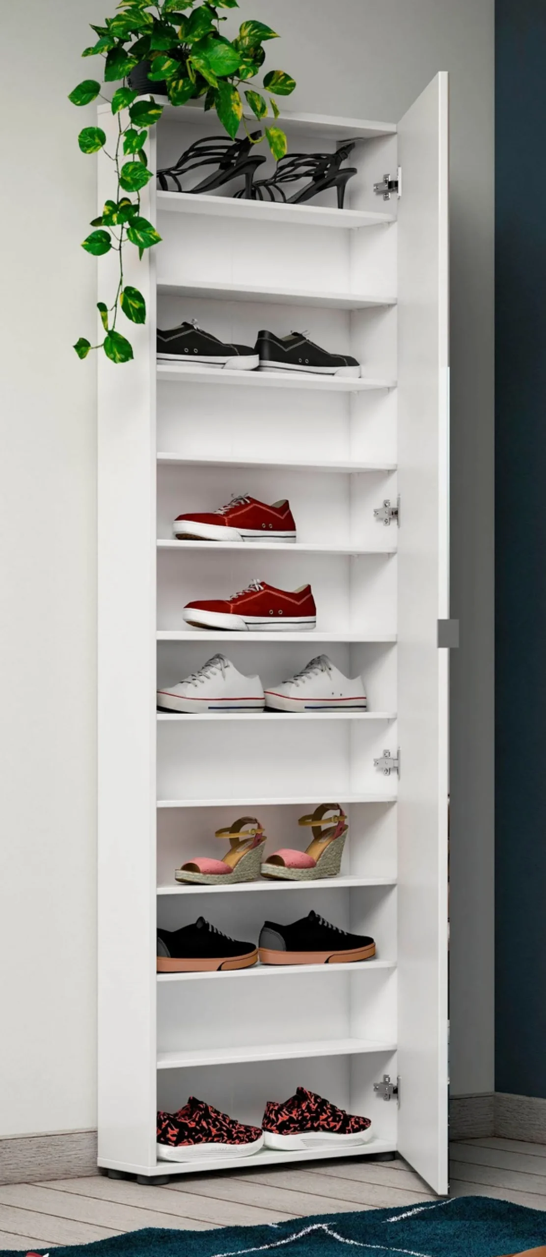 Home affaire Schuhschrank »Tozzi, Schuhregal, Schuhkommode, hochglanz lackiert, nur 20 cm tief« mit sanft schließende Tür, Breite 60 cm, ca. 12 paar Schuhe