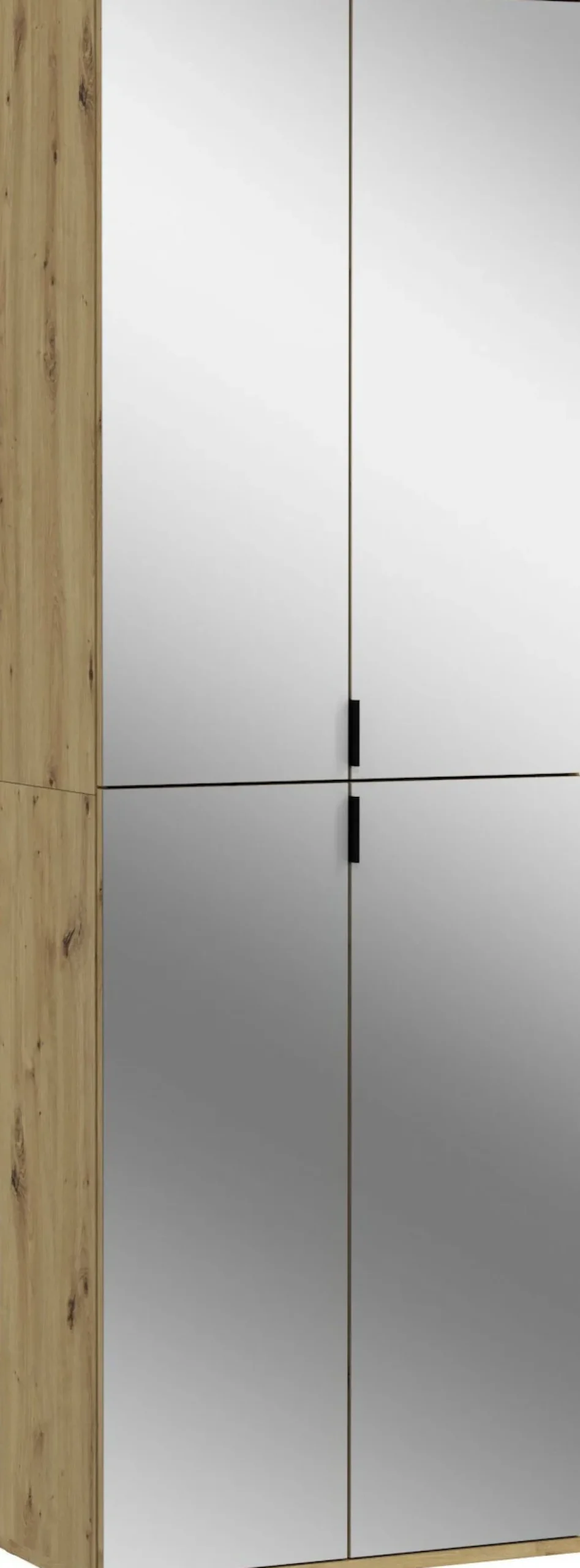 Home affaire Schuhschrank »TRONDHEIM, Höhe 193 cm, 4 Spiegeltüren, 9 Fächer, 7 Einlegeböden« inkl. ausziehbarer Kleiderstange, in verschiedenen Farben erhältlich,Schrank, Hochschramk, Mehrzweckschrank, Universalschrank, Flur, Diele
