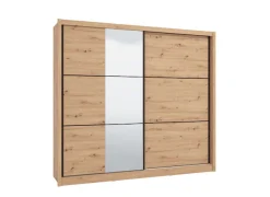 Home affaire Schwebetürenschrank »Navara Kleiderschrank mit Spiegel Wäscheschrank Garderobe« Kleiderschrank mit Spiegel, FSC®-zertifiziert, 242,5x215,5x61cm