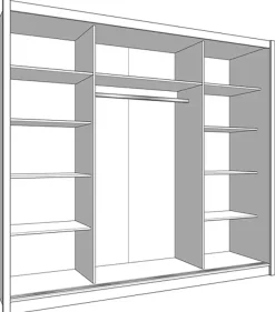 Home affaire Schwebetürenschrank »Navara Kleiderschrank mit Spiegel Wäscheschrank Garderobe« Kleiderschrank mit Spiegel, FSC®-zertifiziert, 242,5x215,5x61cm