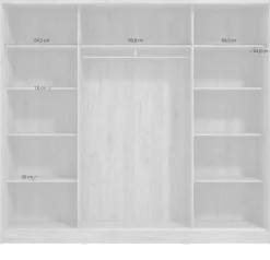Home affaire Schwebetürenschrank »Navara Kleiderschrank mit Spiegel Wäscheschrank Garderobe« Kleiderschrank mit Spiegel, FSC®-zertifiziert, 242,5x215,5x61cm