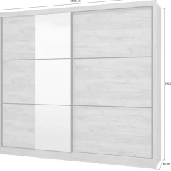 Home affaire Schwebetürenschrank »Navara Kleiderschrank mit Spiegel Wäscheschrank Garderobe« Kleiderschrank mit Spiegel, FSC®-zertifiziert, 242,5x215,5x61cm
