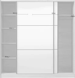 Home affaire Schwebetürenschrank »Navara Kleiderschrank mit Spiegel Wäscheschrank« mit kompletter Spiegelfront, FSC®-zertifiziert, 213,5x215,5x61cm