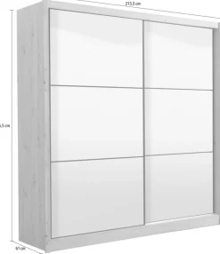 Home affaire Schwebetürenschrank »Navara Kleiderschrank mit Spiegel Wäscheschrank« mit kompletter Spiegelfront, FSC®-zertifiziert, 213,5x215,5x61cm