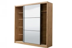 Home affaire Schwebetürenschrank »Navara Kleiderschrank mit Spiegel Wäscheschrank« mit kompletter Spiegelfront, FSC®-zertifiziert, 213,5x215,5x61cm