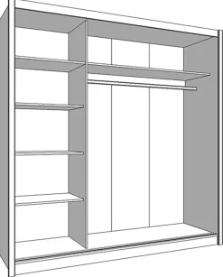 Home affaire Schwebetürenschrank »Navara Kleiderschrank mit Spiegel Wäscheschrank« mit kompletter Spiegelfront, FSC®-zertifiziert, 213,5x215,5x61cm