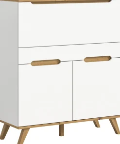 Home affaire Sekretär »Alesund, Höhe 118cm, 2 Türen, 1 Schubkasten,konischer Fuß, Scandi-Look« Anrichte, Schrank, Kommode, Midischrank, Wohnmöbel, Wohnzimmer