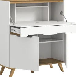 Home affaire Sekretär »Alesund, Höhe 118cm, 2 Türen, 1 Schubkasten,konischer Fuß, Scandi-Look« Anrichte, Schrank, Kommode, Midischrank, Wohnmöbel, Wohnzimmer