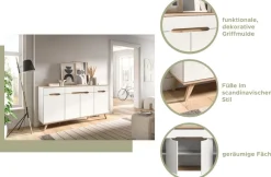Home affaire Sekretär »Alesund, Höhe 118cm, 2 Türen, 1 Schubkasten,konischer Fuß, Scandi-Look« Anrichte, Schrank, Kommode, Midischrank, Wohnmöbel, Wohnzimmer