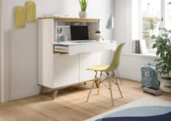 Home affaire Sekretär »Alesund, Höhe 118cm, 2 Türen, 1 Schubkasten,konischer Fuß, Scandi-Look« Anrichte, Schrank, Kommode, Midischrank, Wohnmöbel, Wohnzimmer