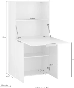 Home affaire Sekretär »Dalia, Schreibtisch,« PC-Schrank im modernen Design, Breite 70 cm, Made in Italy