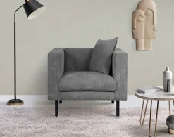 Home affaire Sessel »Lillibeth Cocktailsessel, Loungesessel, Maße B/T/H: 90/74/83 cm« Zierkissen als Wendekissen 45x45 cm, in Samtoptik oder Cord