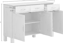Home affaire Sideboard »Alby« Breite 125 cm, 3 Türen, 2 Schubkästen