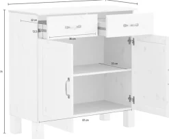 Home affaire Sideboard »Alby« Breite 85 cm, 2 Türen, 2 Schubkästen