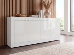 Home affaire Sideboard »Basic Breite 207 cm, Kommode 4 Türen, Anrichte,« Metallgriff, moderne Rahmenoptik, viel Stauraum, Farbauswahl