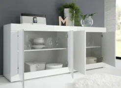 Home affaire Sideboard »Basic Breite 207 cm, Kommode 4 Türen, Anrichte,« Metallgriff, moderne Rahmenoptik, viel Stauraum, Farbauswahl