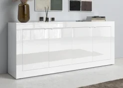 Home affaire Sideboard »Basic Breite 207 cm, Kommode 4 Türen, Anrichte,« Metallgriff, moderne Rahmenoptik, viel Stauraum, Farbauswahl