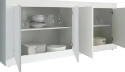 Home affaire Sideboard »Basic Breite 207 cm, Kommode 4 Türen, Anrichte,« Metallgriff, moderne Rahmenoptik, viel Stauraum, Farbauswahl