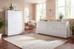 Home affaire Sideboard »Basic Breite 207 cm, Kommode 4 Türen, Anrichte,« Metallgriff, moderne Rahmenoptik, viel Stauraum, Farbauswahl