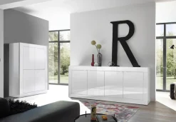 Home affaire Sideboard »Basic Breite 207 cm, Kommode 4 Türen, Anrichte,« Metallgriff, moderne Rahmenoptik, viel Stauraum, Farbauswahl