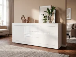 Home affaire Sideboard »Basic Breite 210 cm, Kommode 2 Türen, 3 Schubkästen, Anrichte,« Metallgriff, moderne Rahmenoptik, viel Stauraum, Farbauswahl