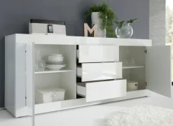 Home affaire Sideboard »Basic Breite 210 cm, Kommode 2 Türen, 3 Schubkästen, Anrichte,« Metallgriff, moderne Rahmenoptik, viel Stauraum, Farbauswahl