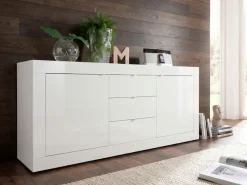 Home affaire Sideboard »Basic Breite 210 cm, Kommode 2 Türen, 3 Schubkästen, Anrichte,« Metallgriff, moderne Rahmenoptik, viel Stauraum, Farbauswahl