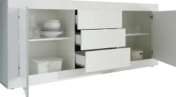 Home affaire Sideboard »Basic Breite 210 cm, Kommode 2 Türen, 3 Schubkästen, Anrichte,« Metallgriff, moderne Rahmenoptik, viel Stauraum, Farbauswahl