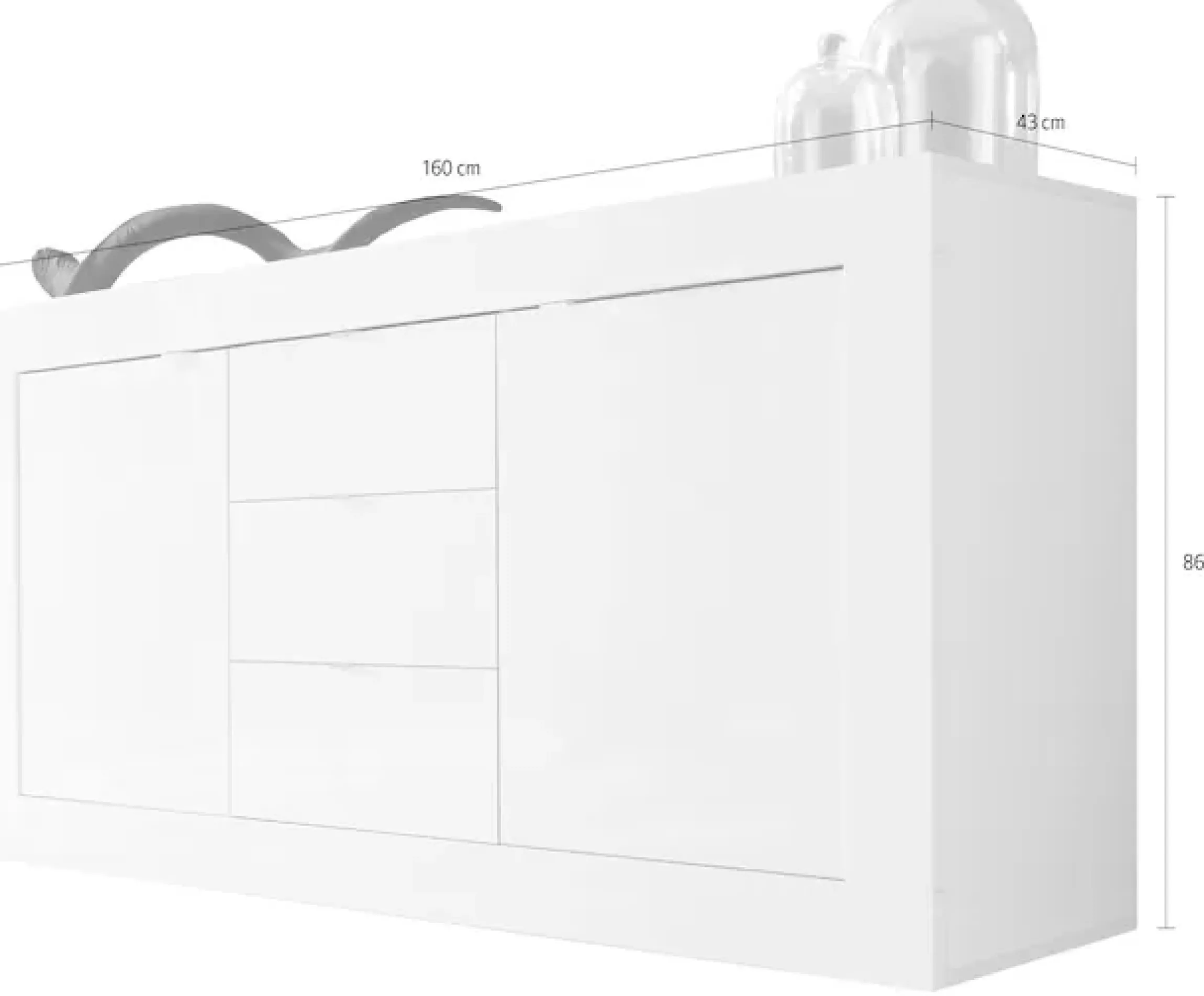 Home affaire Sideboard »Basic« Breite 160 cm, 2 Türen 3 Schubkästen