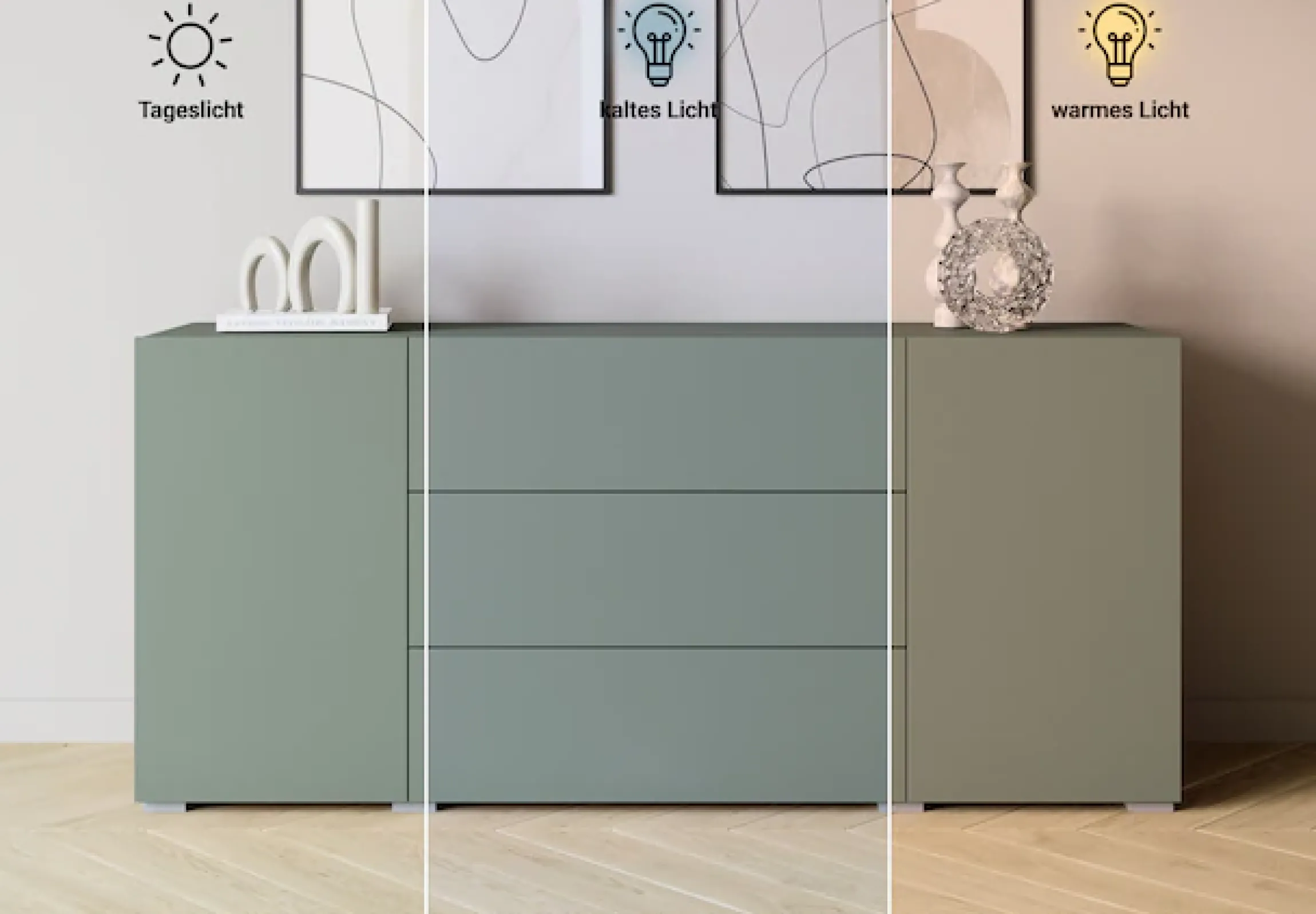 Home affaire Sideboard »BERLIN« Moderne grifflose Kommode Breite 150 cm, 4 Schubkästen/ 2 Türen