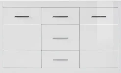 Home affaire Sideboard »Bianco, moderner Schrank, Kommode in Weiß Hochglanz« silberne Metallgriffe, ausreichend Stauraum, zeitlos, 164 cm breit