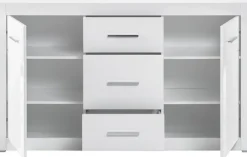 Home affaire Sideboard »Bianco, moderner Schrank, Kommode in Weiß Hochglanz« silberne Metallgriffe, ausreichend Stauraum, zeitlos, 164 cm breit