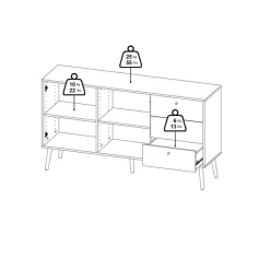 Home affaire Sideboard »Bodo, Aufbewahrung, Schubladenschrank, Sideboard,« Kommode mit 2 Türen, 3 Schubladen, Breite 147 cm