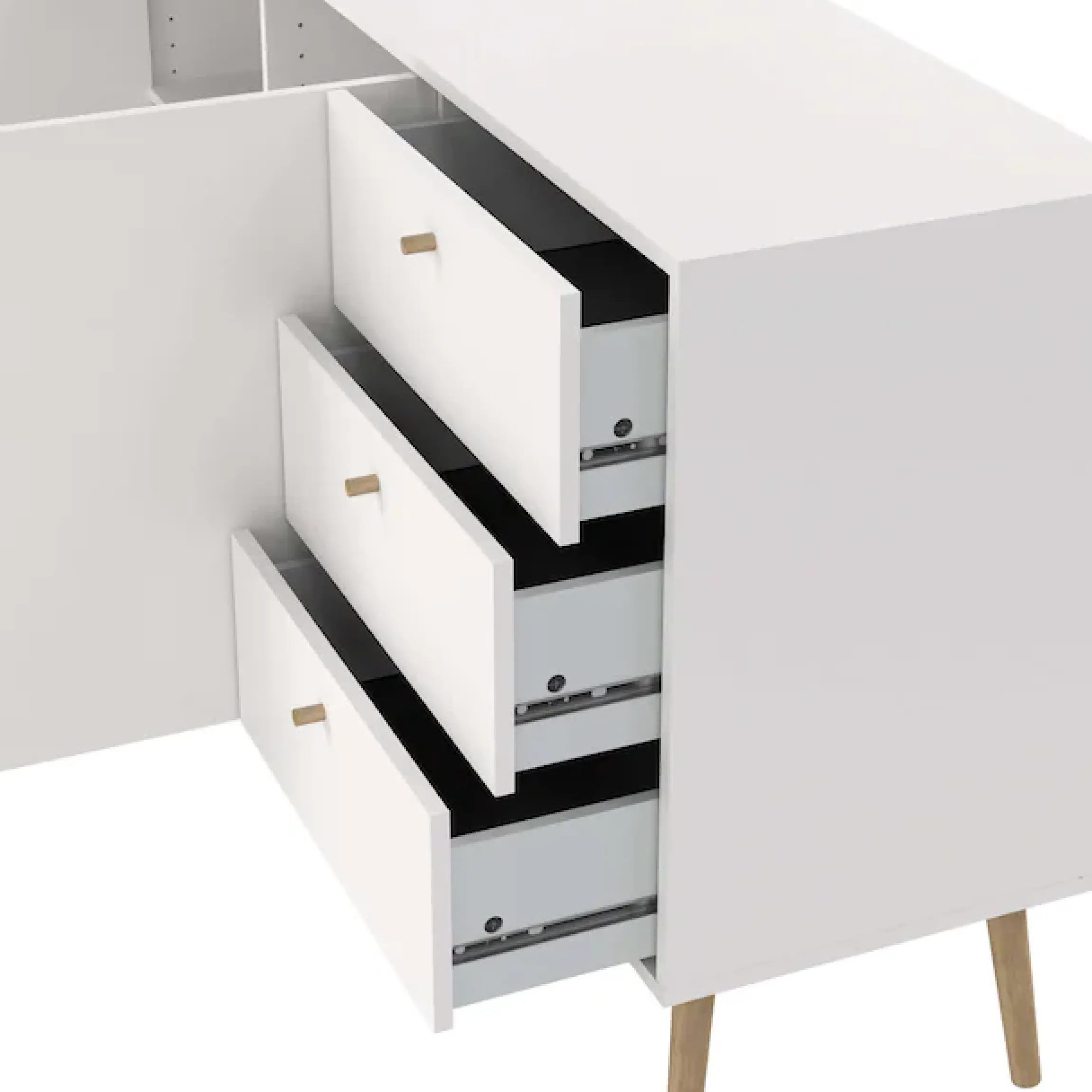 Home affaire Sideboard »Bodo, Aufbewahrung, Schubladenschrank, Sideboard,« Kommode mit 2 Türen, 3 Schubladen, Breite 147 cm