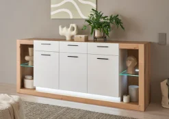Home affaire Sideboard »Brixen, moderne Kommode, Stauraumelement in Eiche Evoke Dekor« Metallgriffe, ausreichend Stauraum, vielseitig einsetzbar