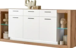 Home affaire Sideboard »Brixen, moderne Kommode, Stauraumelement in Eiche Evoke Dekor« Metallgriffe, ausreichend Stauraum, vielseitig einsetzbar