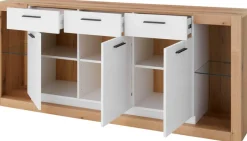 Home affaire Sideboard »Brixen, moderne Kommode, Stauraumelement in Eiche Evoke Dekor« Metallgriffe, ausreichend Stauraum, vielseitig einsetzbar
