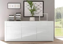 Home affaire Sideboard »Carat« Breite 217 cm, wird mit zwei Leisten angeliefert, 1 x grau, 1 x weiss