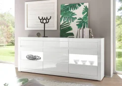 Home affaire Sideboard »Carat« Breite 217 cm, wird mit zwei Leisten angeliefert, 1 x grau, 1 x weiss