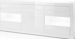 Home affaire Sideboard »Carat« Breite 217 cm, wird mit zwei Leisten angeliefert, 1 x grau, 1 x weiss