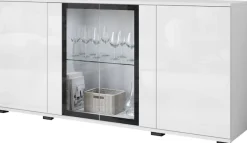 Home affaire Sideboard »Caro, modernes Design mit Glaseinsätzen, Breite 150 cm« 1 Stk. tlg. Grifflose Fronten mit Push-to-Open, höhenverstellbare Einlegeböden,