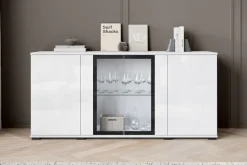 Home affaire Sideboard »Caro, modernes Design mit Glaseinsätzen, Breite 150 cm« 1 Stk. tlg. Grifflose Fronten mit Push-to-Open, höhenverstellbare Einlegeböden,