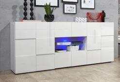 Home affaire Sideboard »Dama Breite 181, Kommode 2 Türen u. 2 Schubkästen, Anrichte« Front in 3D-Optik, viel Stauraum, verschiedene Farben