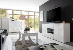 Home affaire Sideboard »Dama Breite 181, Kommode 2 Türen u. 2 Schubkästen, Anrichte« Front in 3D-Optik, viel Stauraum, verschiedene Farben