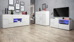 Home affaire Sideboard »Dama Breite 181, Kommode 2 Türen u. 2 Schubkästen, Anrichte« Front in 3D-Optik, viel Stauraum, verschiedene Farben
