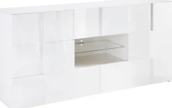 Home affaire Sideboard »Dama Breite 181, Kommode 2 Türen u. 2 Schubkästen, Anrichte« Front in 3D-Optik, viel Stauraum, verschiedene Farben