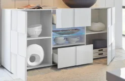 Home affaire Sideboard »Dama Breite 181, Kommode 2 Türen u. 2 Schubkästen, Anrichte« Front in 3D-Optik, viel Stauraum, verschiedene Farben