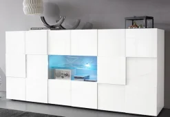 Home affaire Sideboard »Dama Breite 181, Kommode 2 Türen u. 2 Schubkästen, Anrichte« Front in 3D-Optik, viel Stauraum, verschiedene Farben