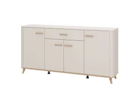 Home affaire Sideboard »Darwen Kombikommode, Sideboard, Schubladenkommode« Abgerundete Kanten, matte Kaschmir-Oberflächen, Maße: 179,5x40x90,5 cm